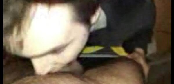  FEMBOY Submissive deepthroating my cock in the basement